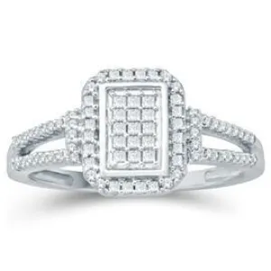 EternalDia Princess Cut Diamond Square Fashion Ring