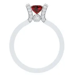 EternalDia Round 1.2 Ct Red D/VVS1 Diamond 14k Finish Sterling Silver Solitaire Band Ring