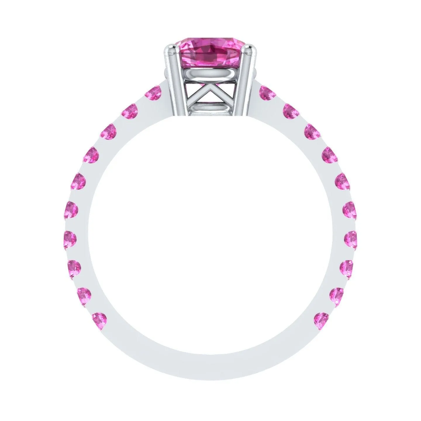 EternalDia Round 4.2 Ct Red D/VVS1 Diamond 14k Finish Sterling Silver Solitaire Band Ring
