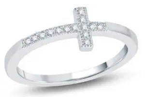 EternalDia Round Diamond Cross Ring
