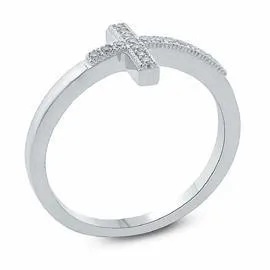 EternalDia Round Diamond Cross Ring