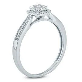 EternalDia Round Diamond Promise Cluster Ring