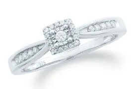 EternalDia Round Diamond Promise Ring With Miracle Plate