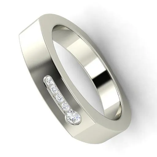EternalDia Round Shape 0.25 Ct D/VVS1 Diamond Wedding Band Ring In 925 Sterling Silver