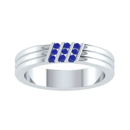 EternalDia Round Shape 0.5 Ct D/VVS1 Diamond Three Stone Slant Anniversary Band Ring In 925 Sterling Silver