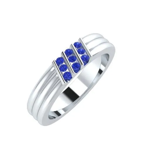 EternalDia Round Shape 0.5 Ct D/VVS1 Diamond Three Stone Slant Anniversary Band Ring In 925 Sterling Silver