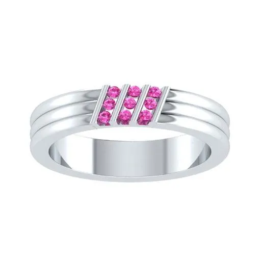 EternalDia Round Shape 0.5 Ct D/VVS1 Diamond Three Stone Slant Anniversary Band Ring In 925 Sterling Silver