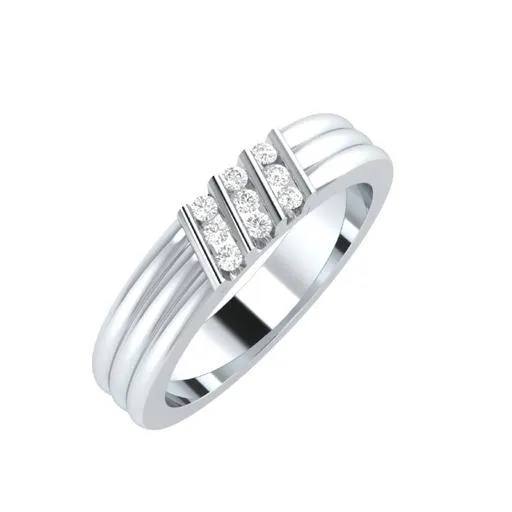 EternalDia Round Shape 0.5 Ct D/VVS1 Diamond Three Stone Slant Anniversary Band Ring In 925 Sterling Silver