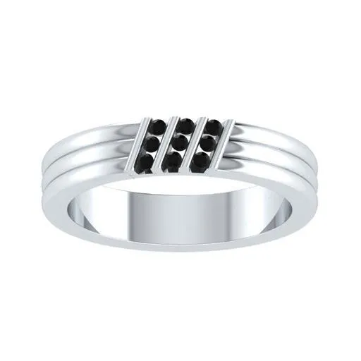EternalDia Round Shape 0.5 Ct D/VVS1 Diamond Three Stone Slant Anniversary Band Ring In 925 Sterling Silver
