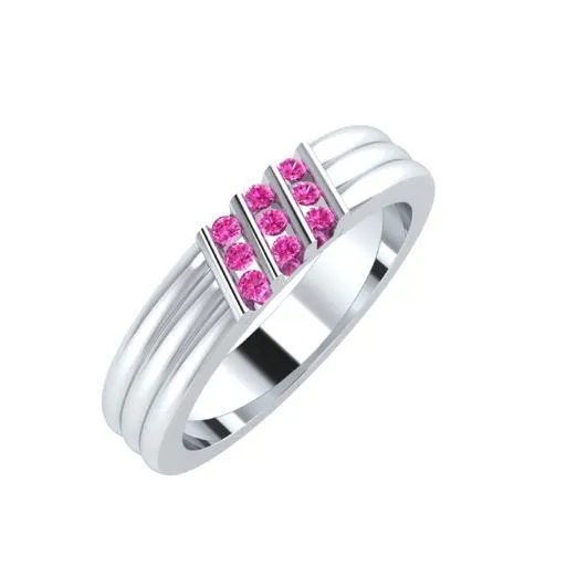 EternalDia Round Shape 0.5 Ct D/VVS1 Diamond Three Stone Slant Anniversary Band Ring In 925 Sterling Silver