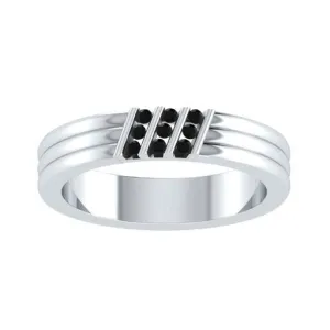 EternalDia Round Shape 0.5 Ct D/VVS1 Diamond Three Stone Slant Anniversary Band Ring In 925 Sterling Silver