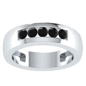EternalDia Round Shape 0.5 Ct D/VVS1 Simulated Diamond Five-Stone Wedding Band Ring In 925 Sterling Silver