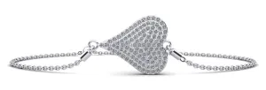 Exquisite Heart Diamond Adjustable Lab-Grown Diamond Bracelet with 0.81 ct.(finished) 1.1mm, 1.2mm