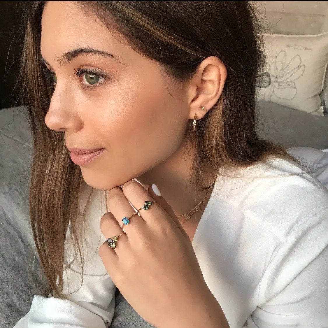 Facet Earrings Silver