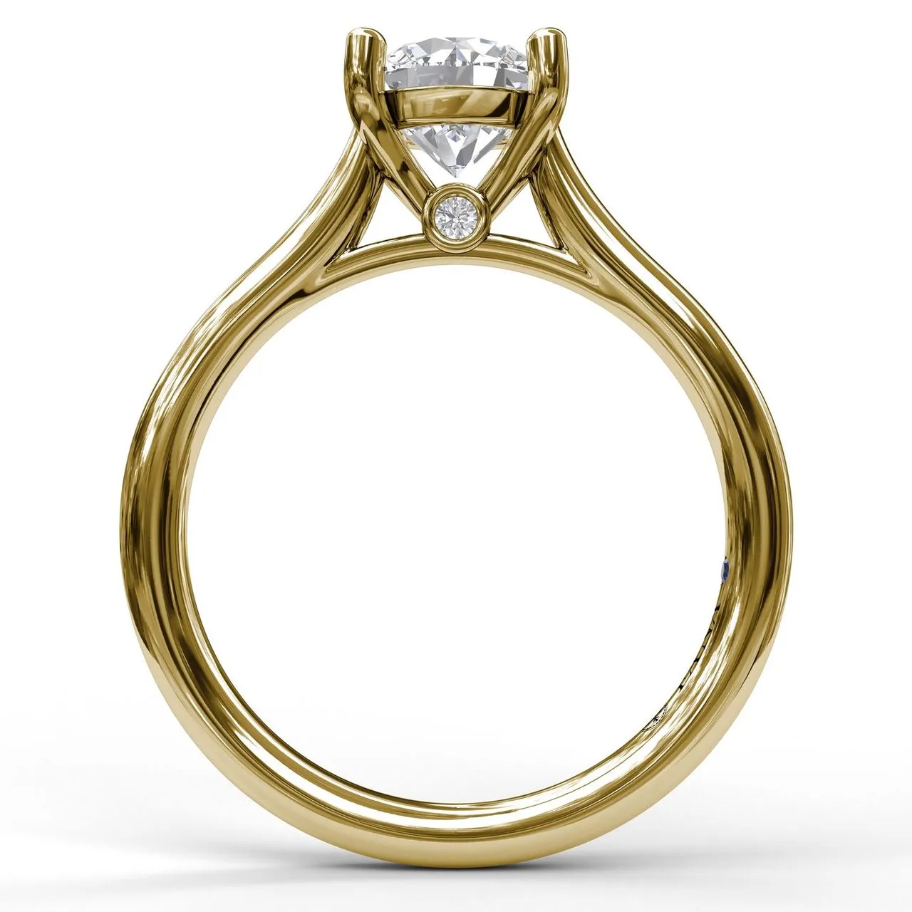 Fana Round Solitaire With Cathedral Band Engagement Ring