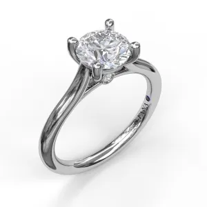 Fana Round Solitaire With Cathedral Band Engagement Ring