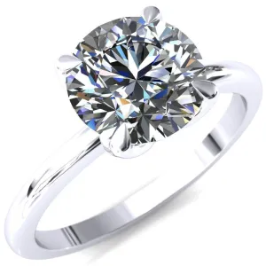 Felicity Round Center Stone 4 Claw Prong Petal Basket Engagement Ring