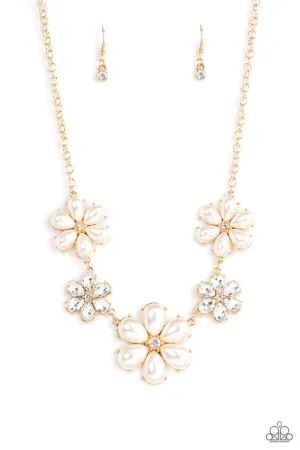 Fiercely Flowering Gold Paparazzi Necklace