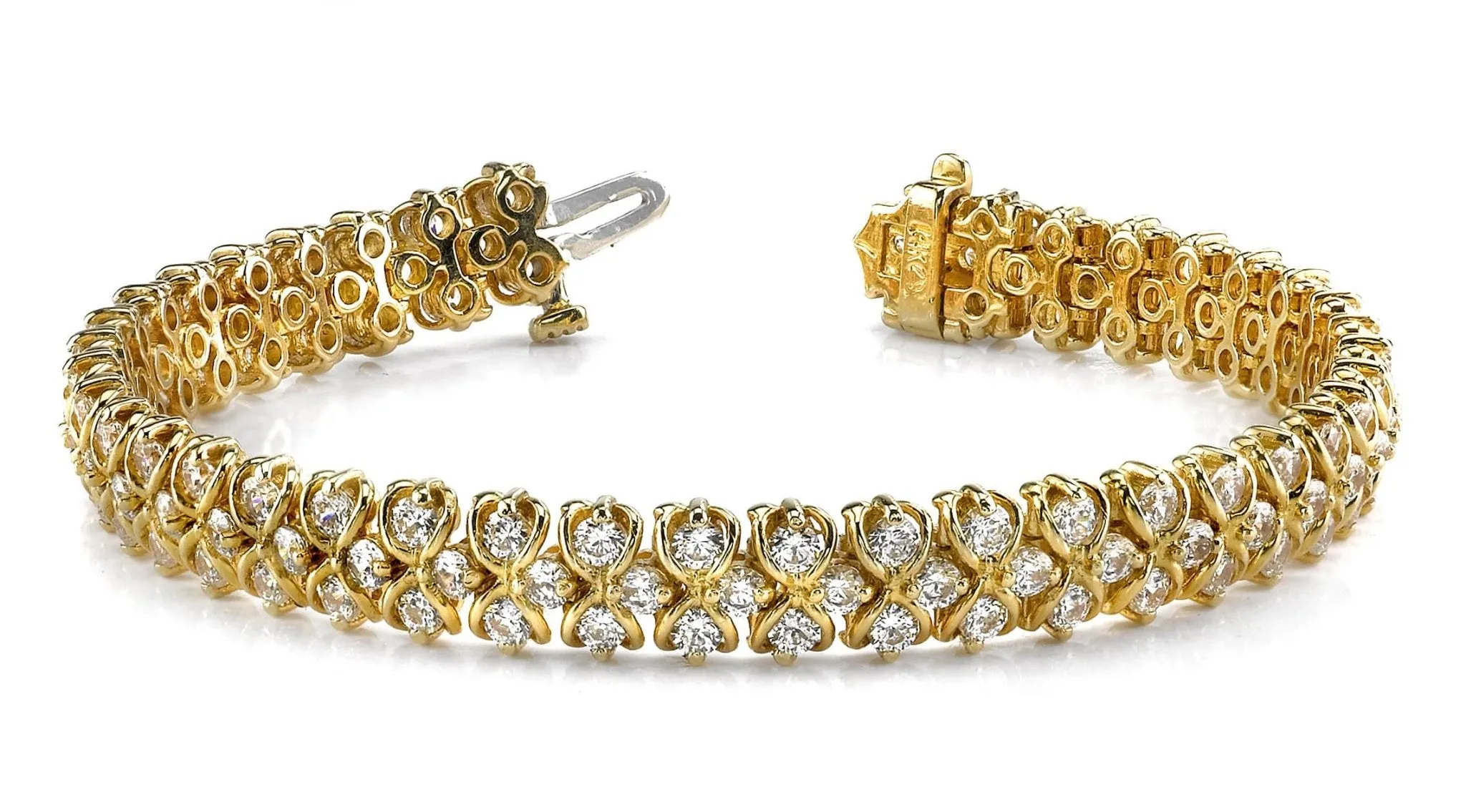 Figure Eight Diamond Link Diamond Bracelet with 4.05 ct.(finished) 1.75mm