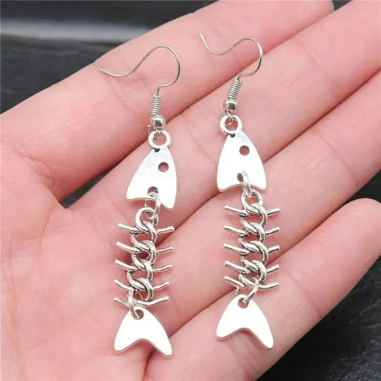 Fish Bone Drop Earrings for Stylish Accessory Lovers