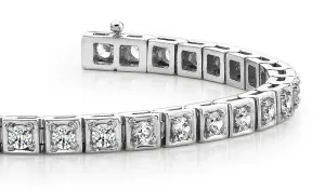 Floating Diamond Box Lab-Grown Diamond Tennis Bracelet with 3.70 ct.(finished) 3.0mm