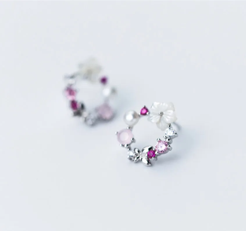 Flower Wreath Earrings - EOS013