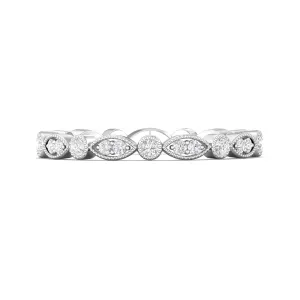 FlyerFit Micropave 18K White Gold Wedding Band