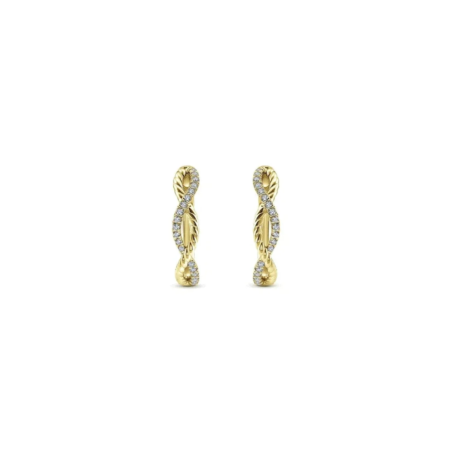 Gabriel & Co. Twist Diamond Huggie Earrings