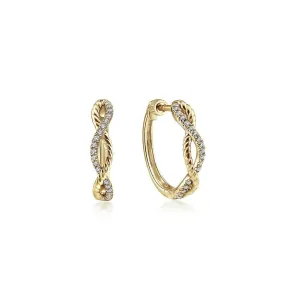 Gabriel & Co. Twist Diamond Huggie Earrings