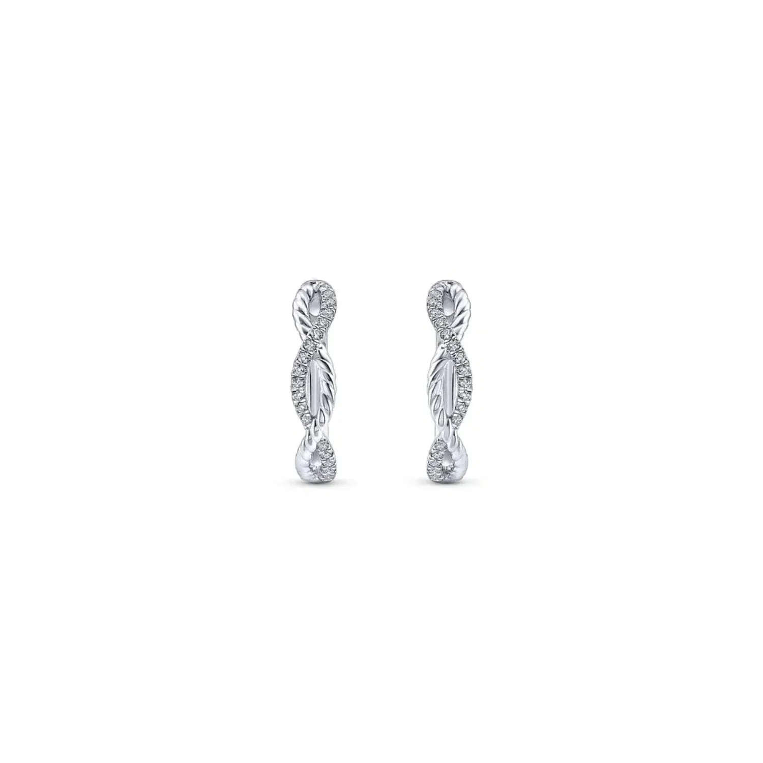 Gabriel & Co. Twist Diamond Huggie Earrings