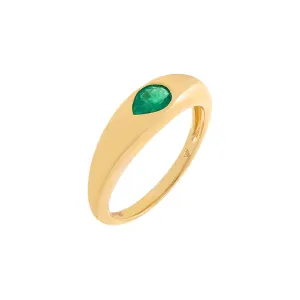 Gemstone Teardrop Dome Ring 14K