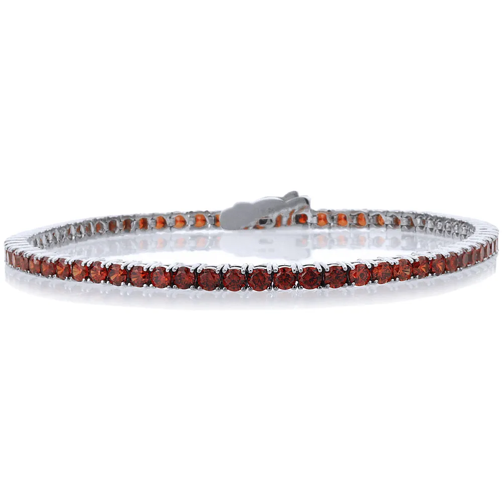 Gemstone Tennis Bracelet, Sterling Silver