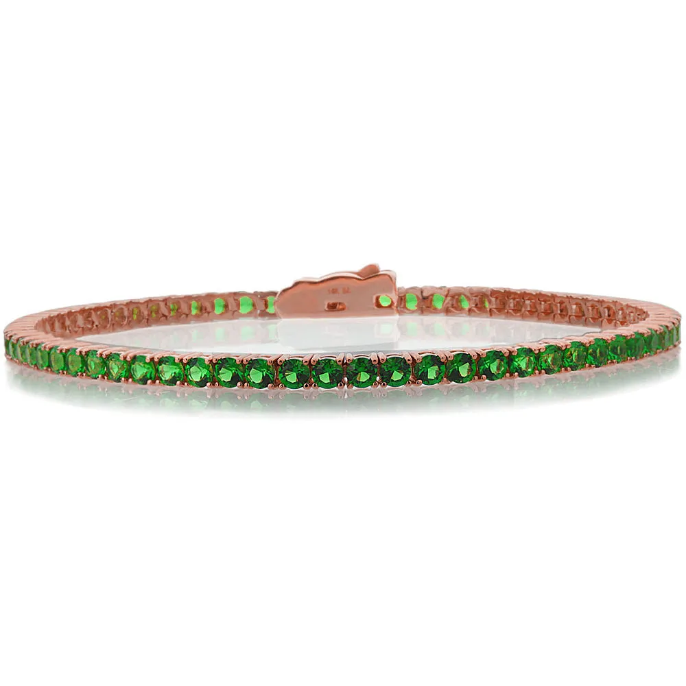 Gemstone Tennis Bracelet, Sterling Silver
