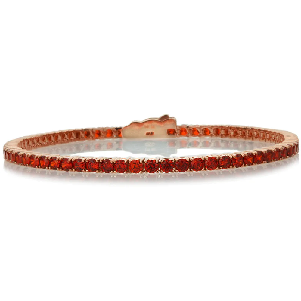 Gemstone Tennis Bracelet, Sterling Silver