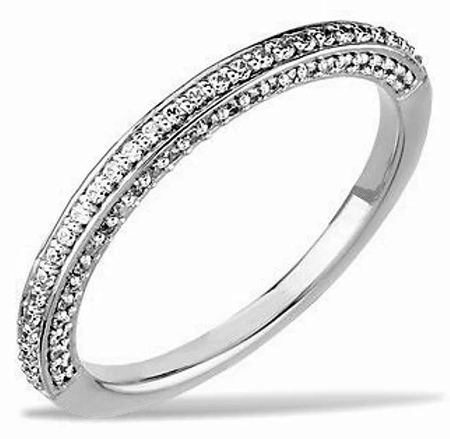 Genuine Emerald and Diamond Engagement Ring and Wedding Band, 14k White Gold