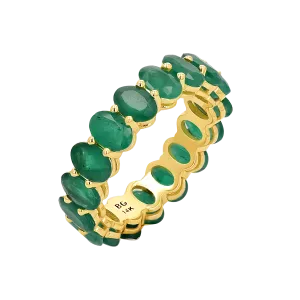 Genuine Emerald Oval Eternity Band