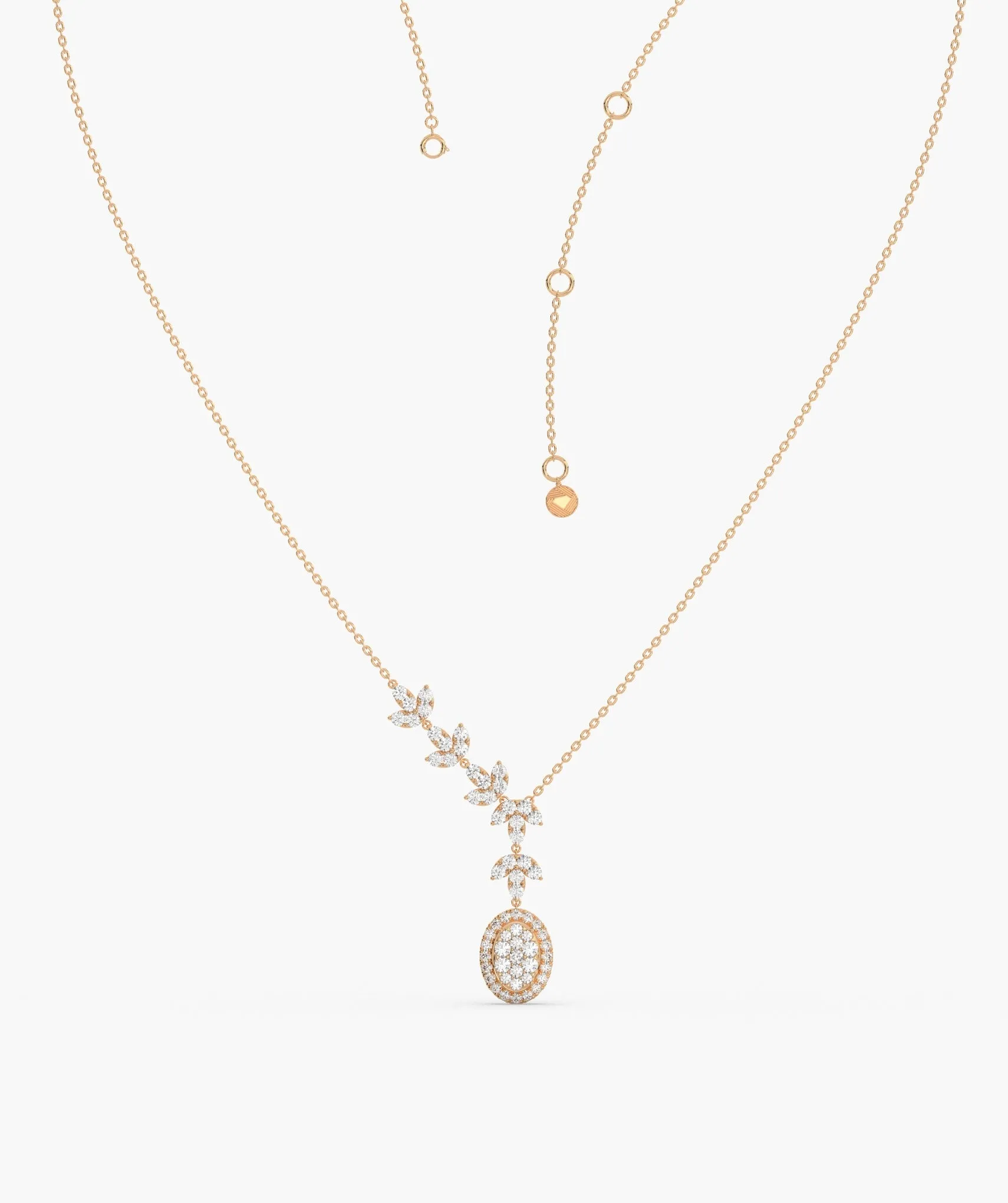 Gilded Leaf Diamond Pendant