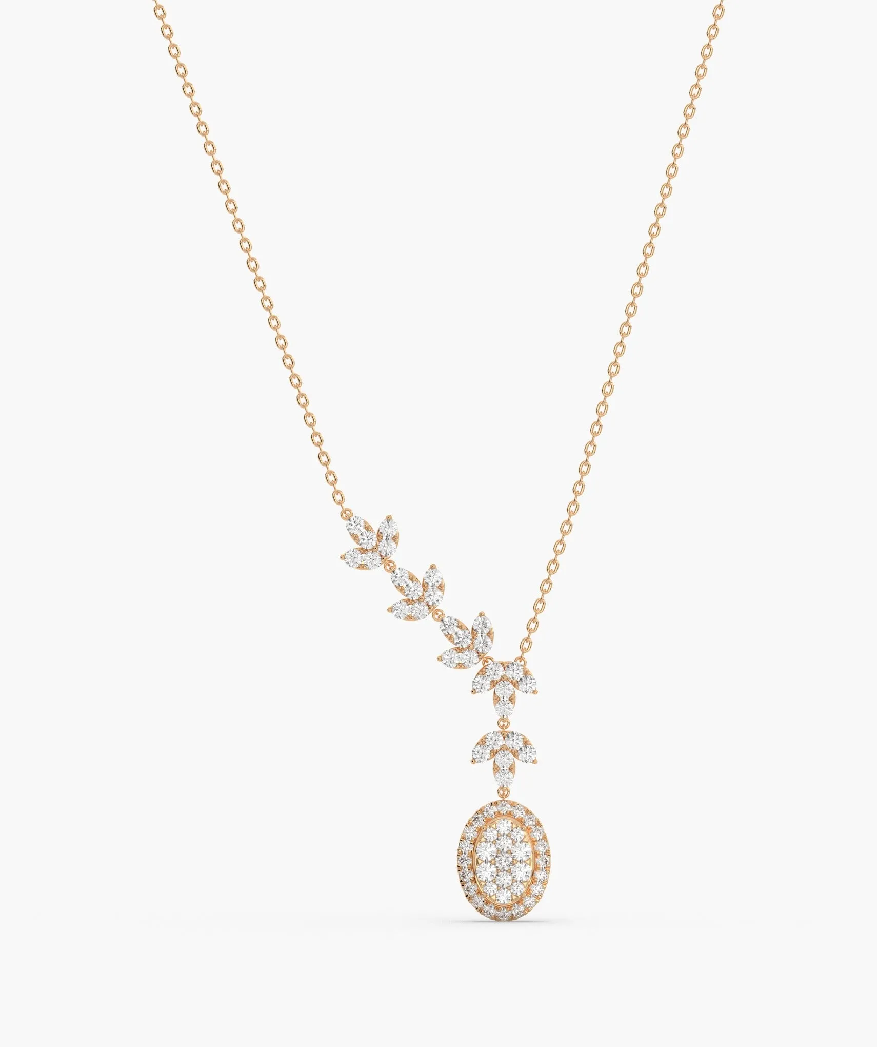 Gilded Leaf Diamond Pendant