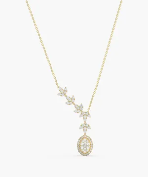 Gilded Leaf Diamond Pendant