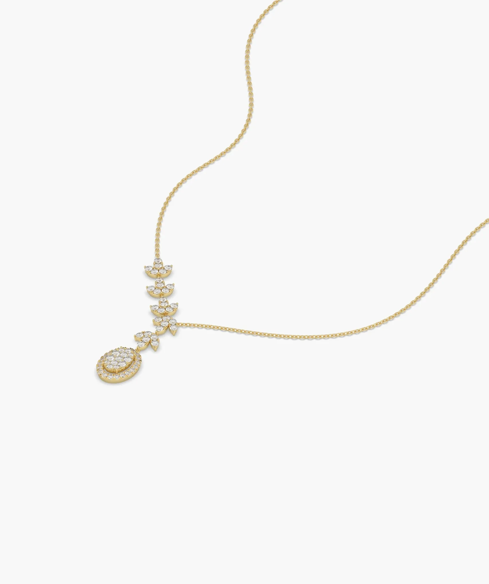 Gilded Leaf Diamond Pendant