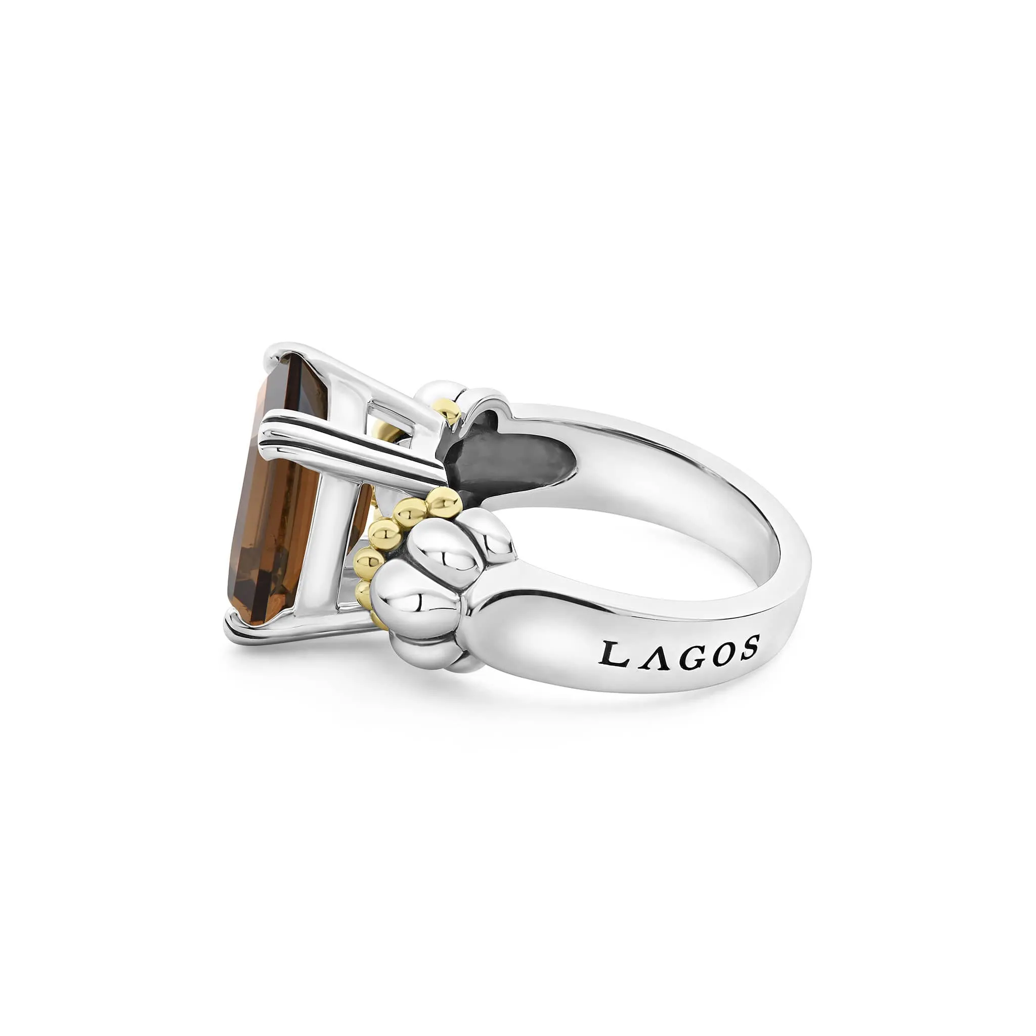 Glacier Medium Emerald-Cut Smokey Quartz Ring