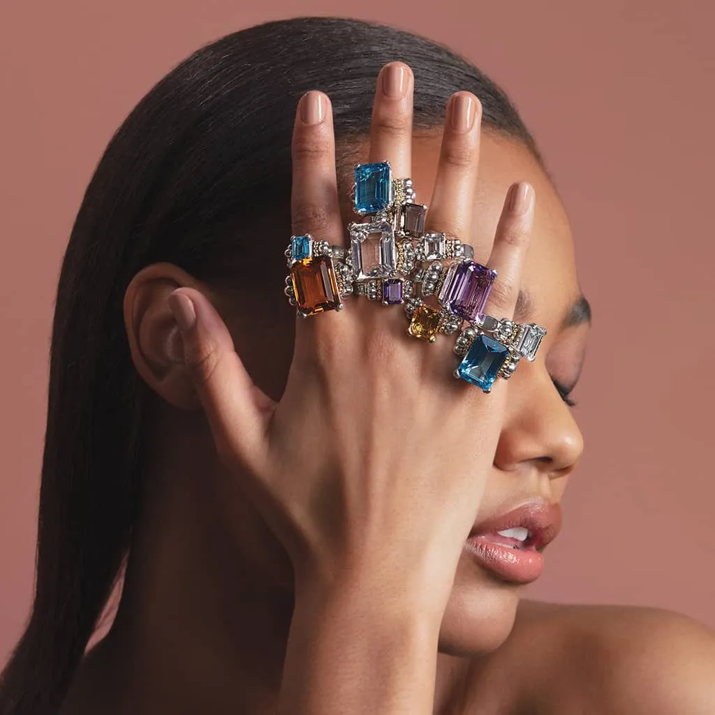Glacier Small Emerald-Cut Smokey Quartz Ring
