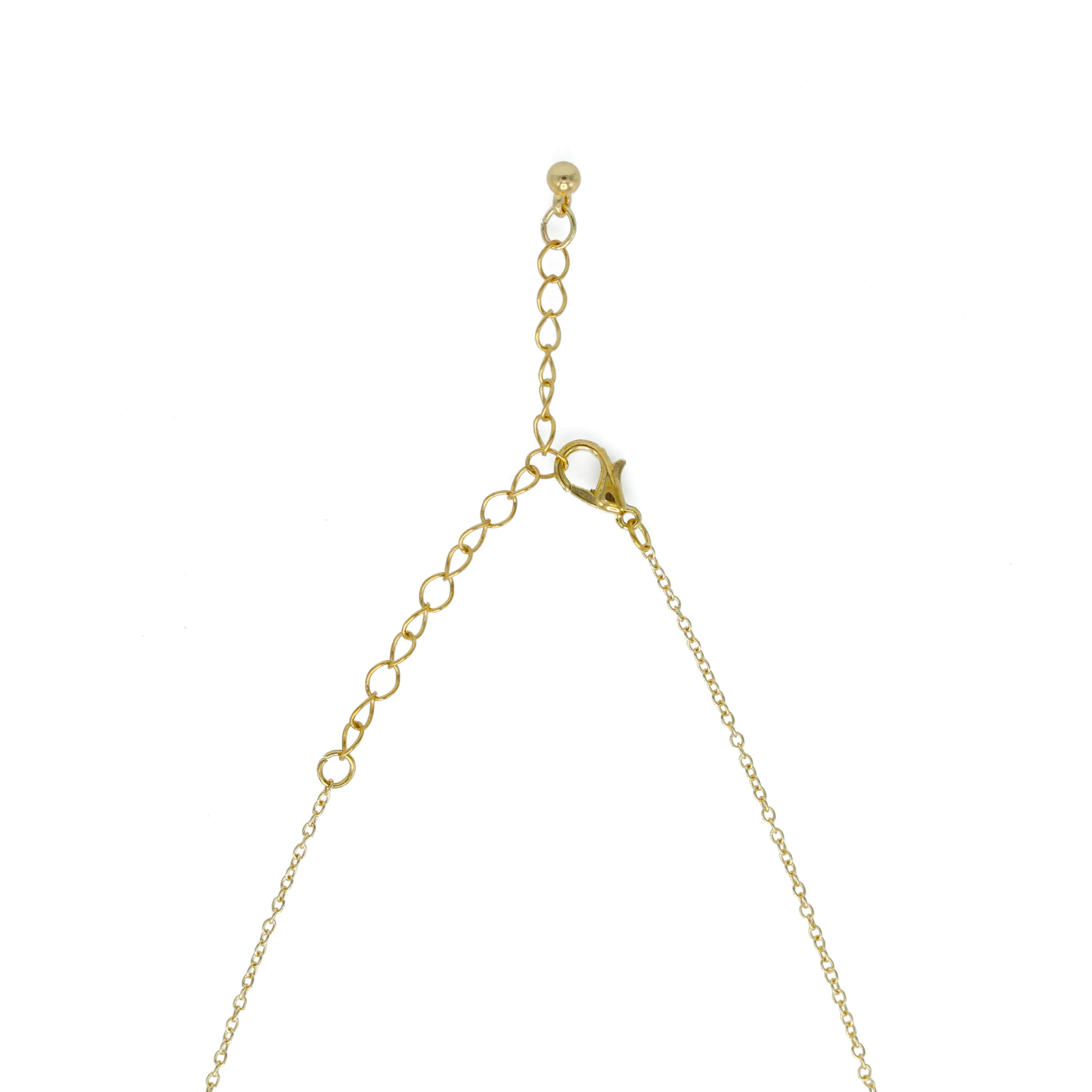 GOLD ABALONE AND MOTHER OF PEARL LONG CHAIN NECKLACE #SQGN20010319AB