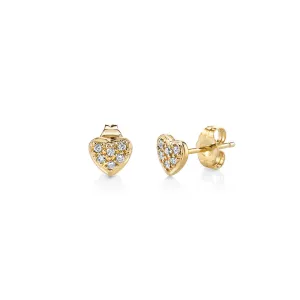 Gold & Diamond Mini Heart Stud