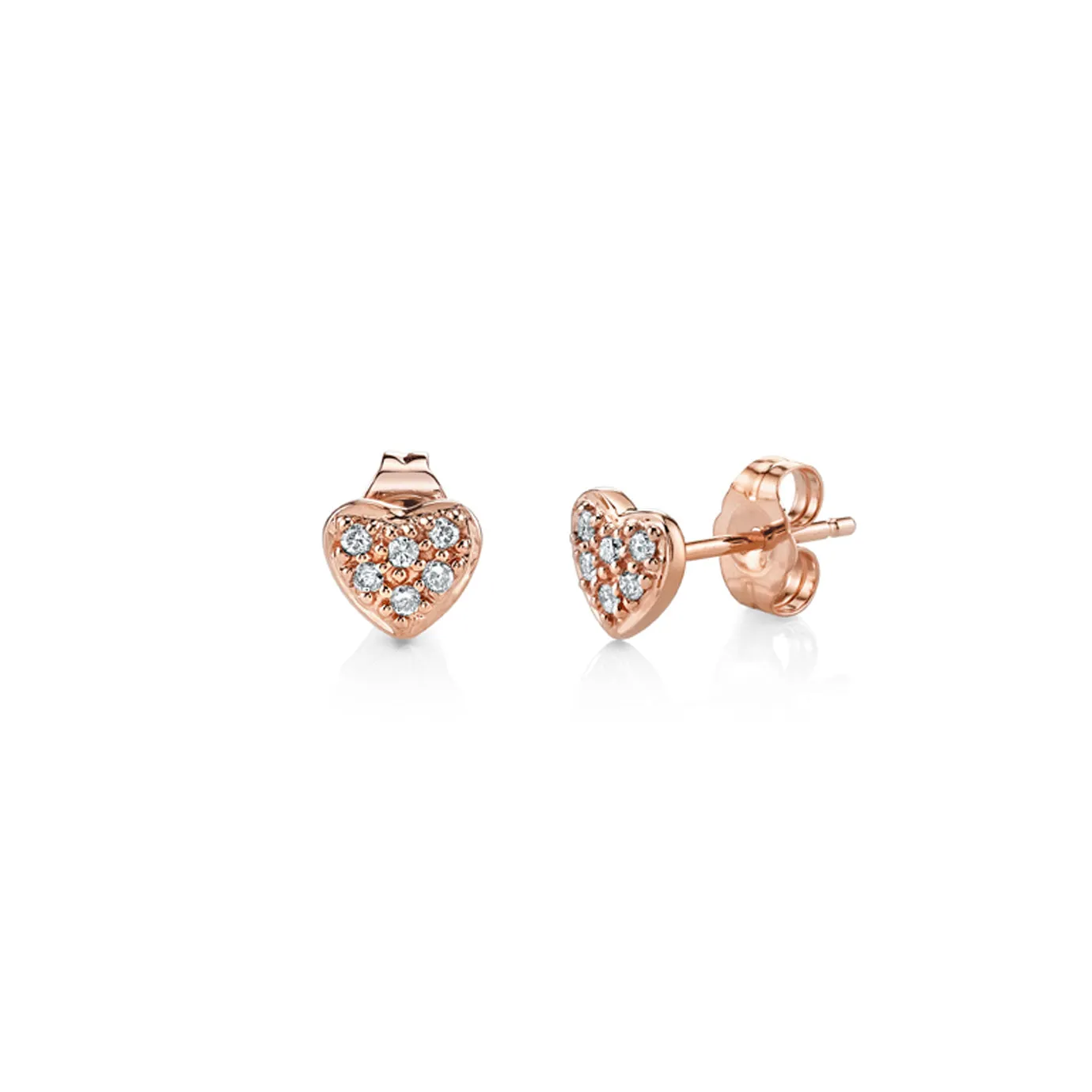 Gold & Diamond Mini Heart Stud