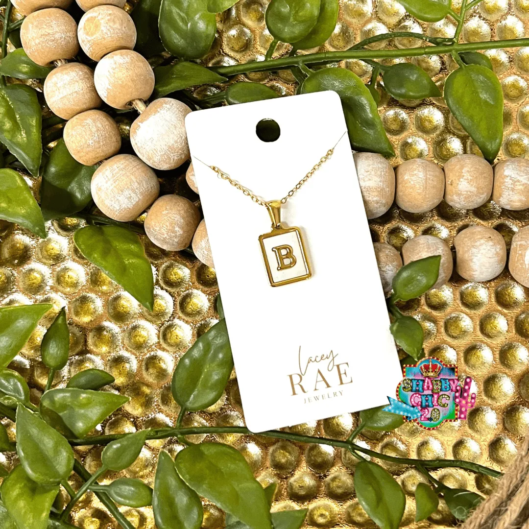 Gold and Mother of Pearl Initial Necklace