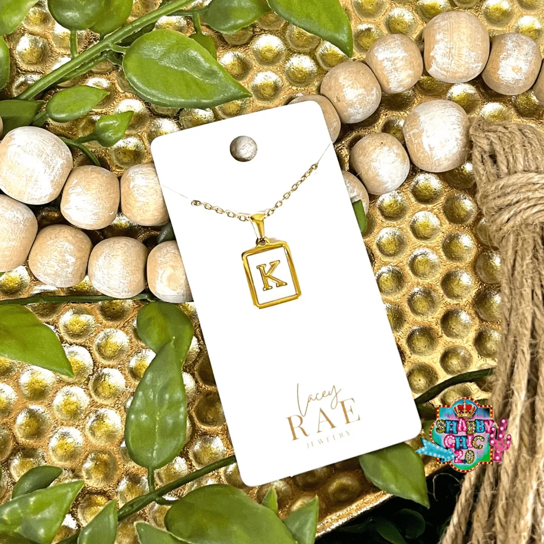 Gold and Mother of Pearl Initial Necklace
