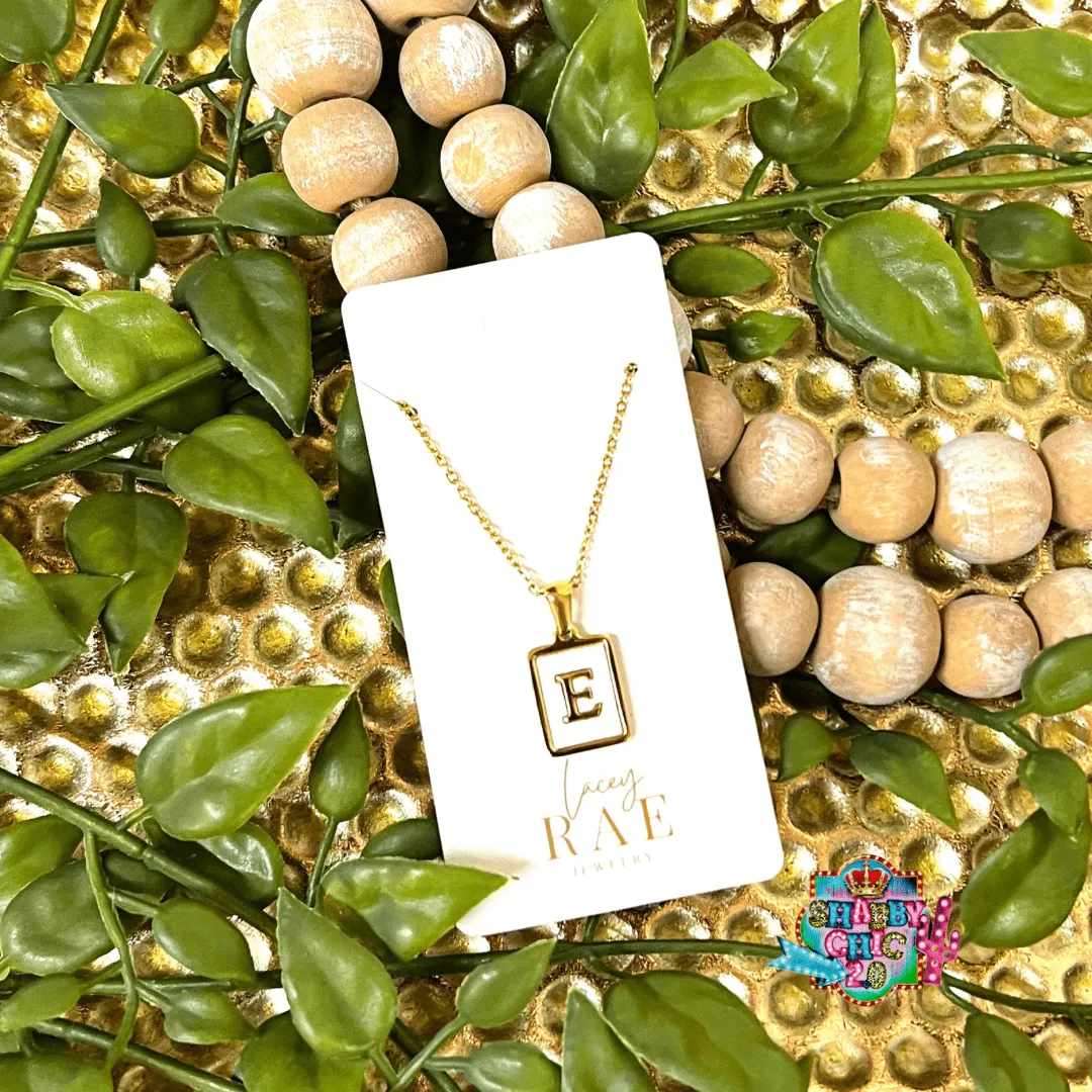 Gold and Mother of Pearl Initial Necklace