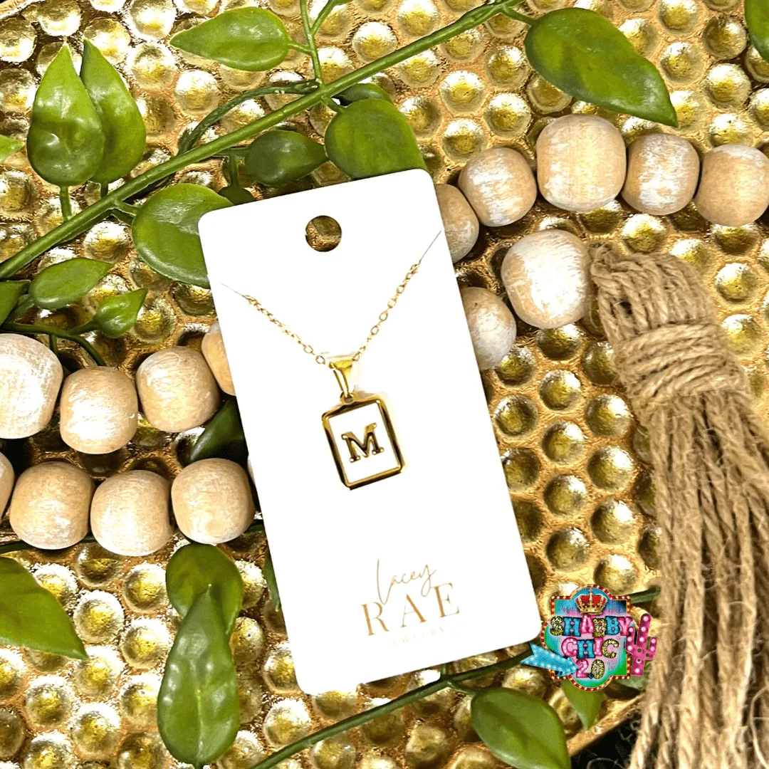 Gold and Mother of Pearl Initial Necklace