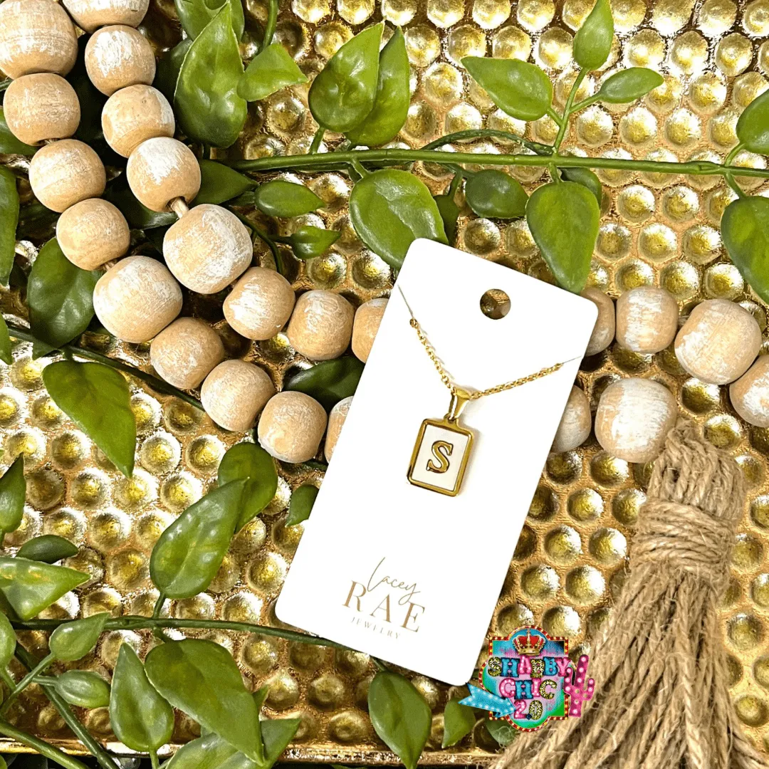 Gold and Mother of Pearl Initial Necklace